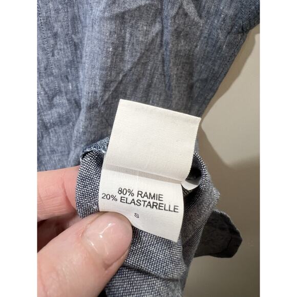 Eileen Fisher Women’s Chambray Shift Dress Sz S Blue Minimalist Timeless Capsule - Picture 6 of 10